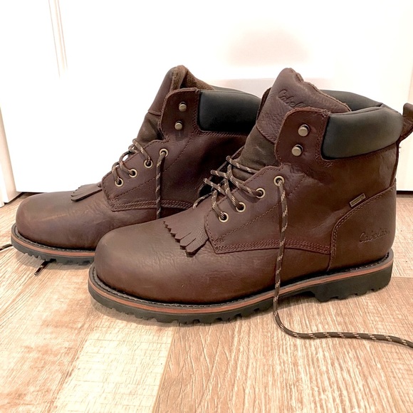 Cabelas Steel Toe Brown Leather Boots 